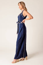 LAYTON NAVY WOVEN MAXI DRESS