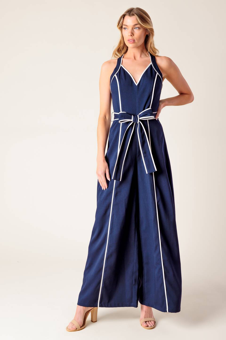 LAYTON NAVY WOVEN MAXI DRESS