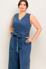 WHERE THE NIGHT MEDIUM INDIGO DENIM JUMPSUIT