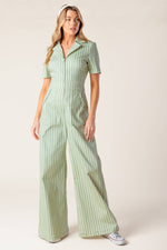 COUNT ME IN OLIVE WOVEN JUMPSUIT