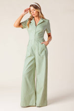 COUNT ME IN OLIVE WOVEN JUMPSUIT