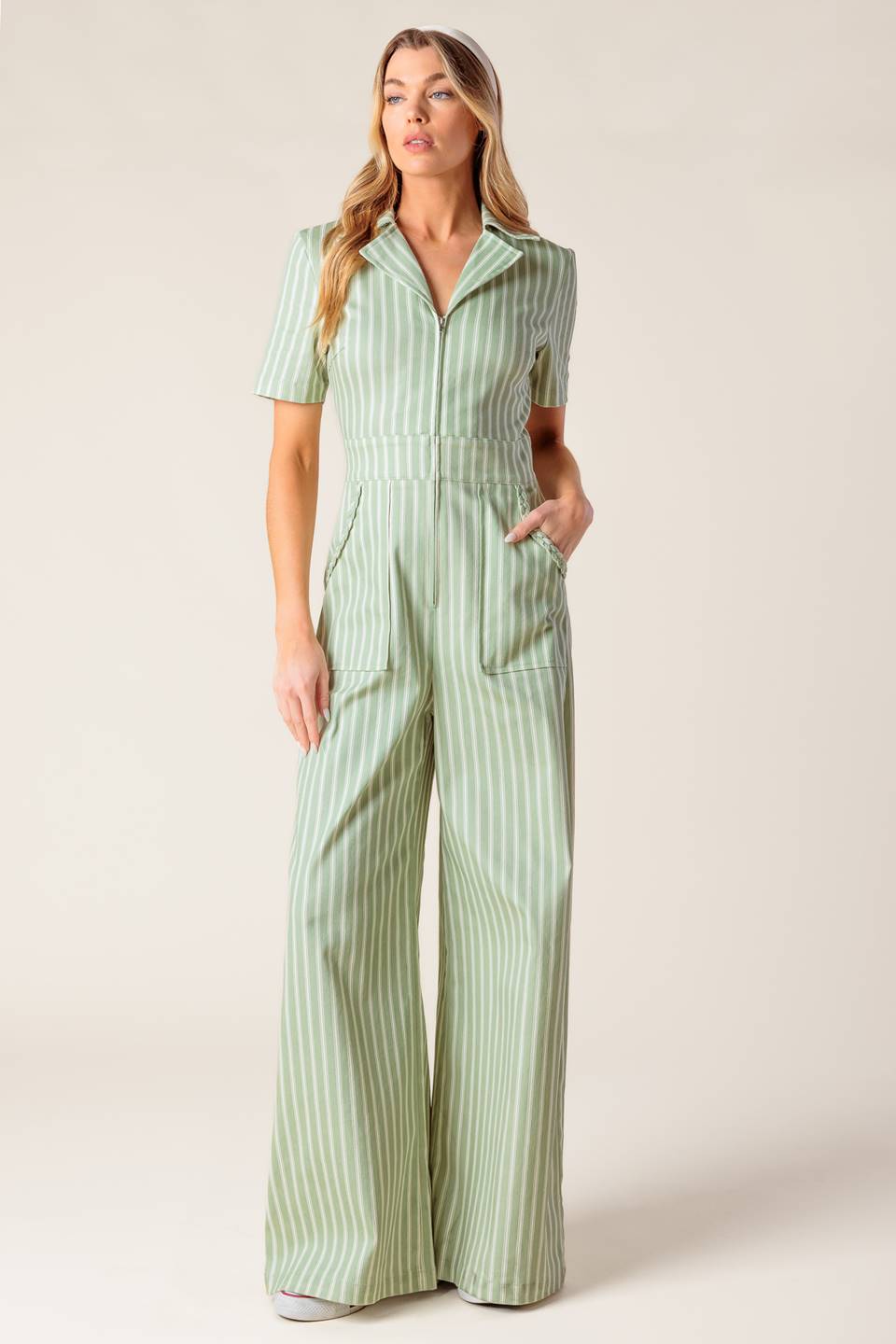 COUNT ME IN OLIVE WOVEN JUMPSUIT