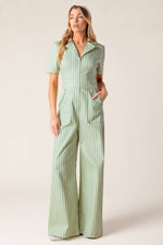 COUNT ME IN OLIVE WOVEN JUMPSUIT