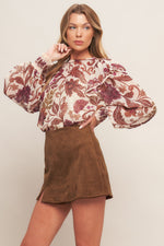 AUTUMN STARLET FAUX SUEDE SKORT