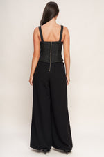 MIDNIGHT PARISIENNE WOVEN JUMPSUIT