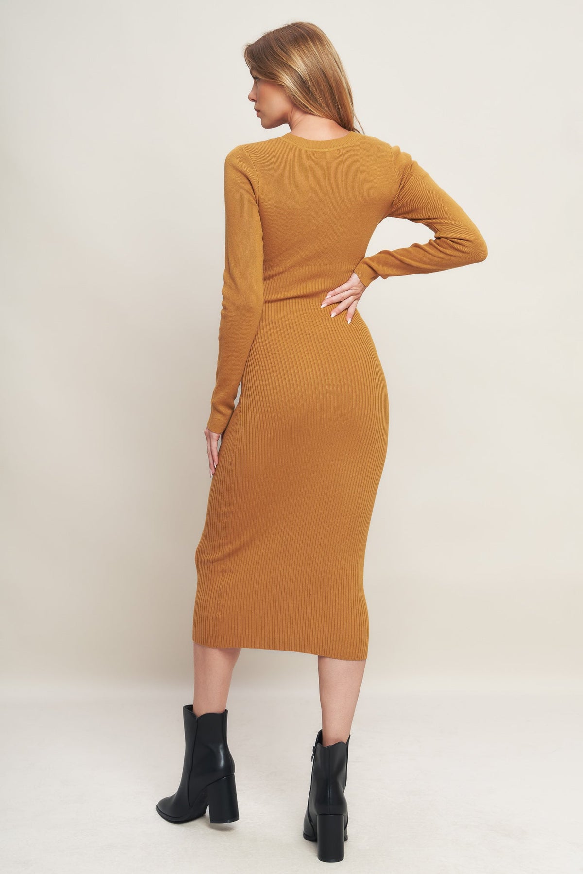 BE WITH YOU SWEATER MIDI DRESS