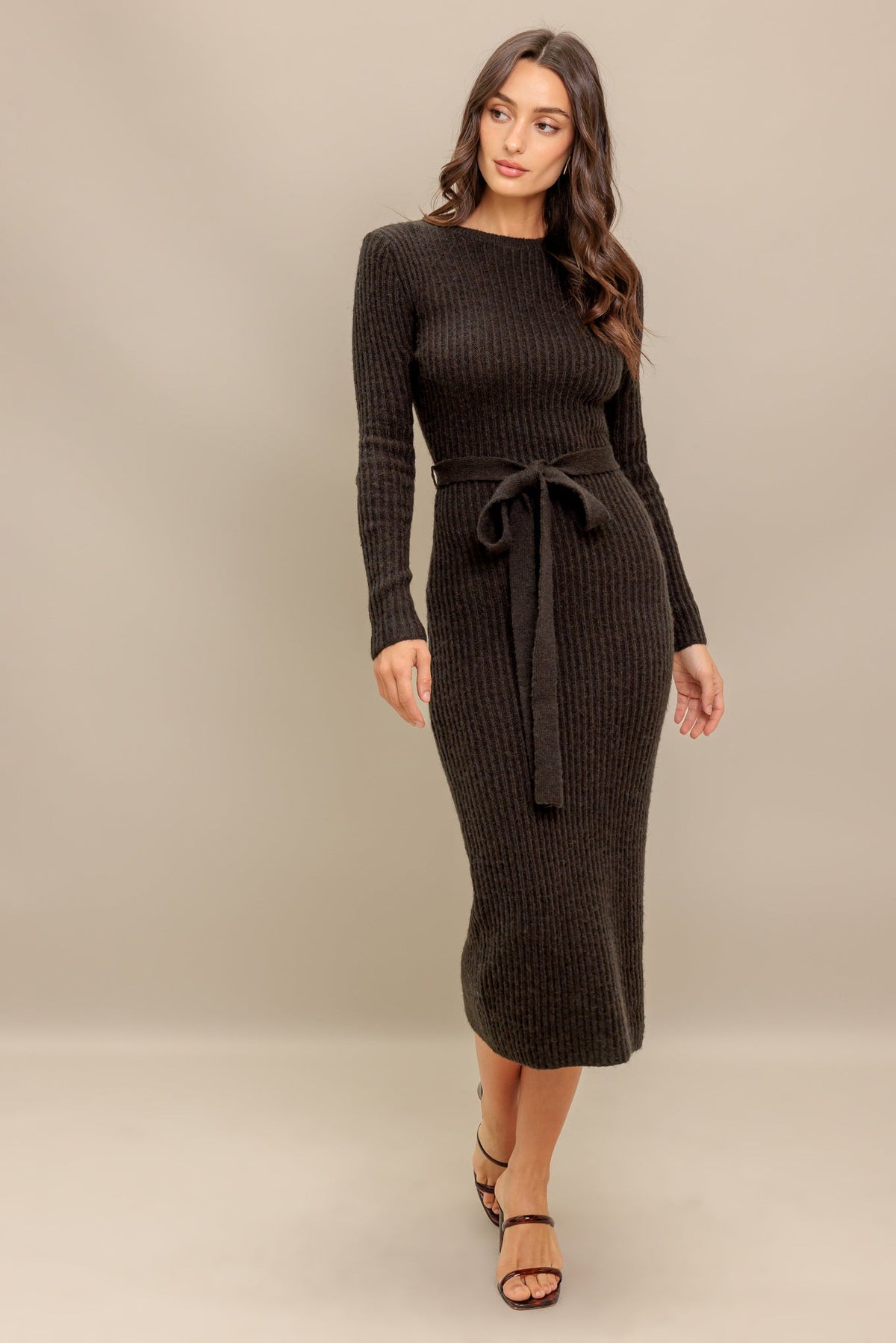 BE GOOD TO ME SWEATER MIDI DRESS