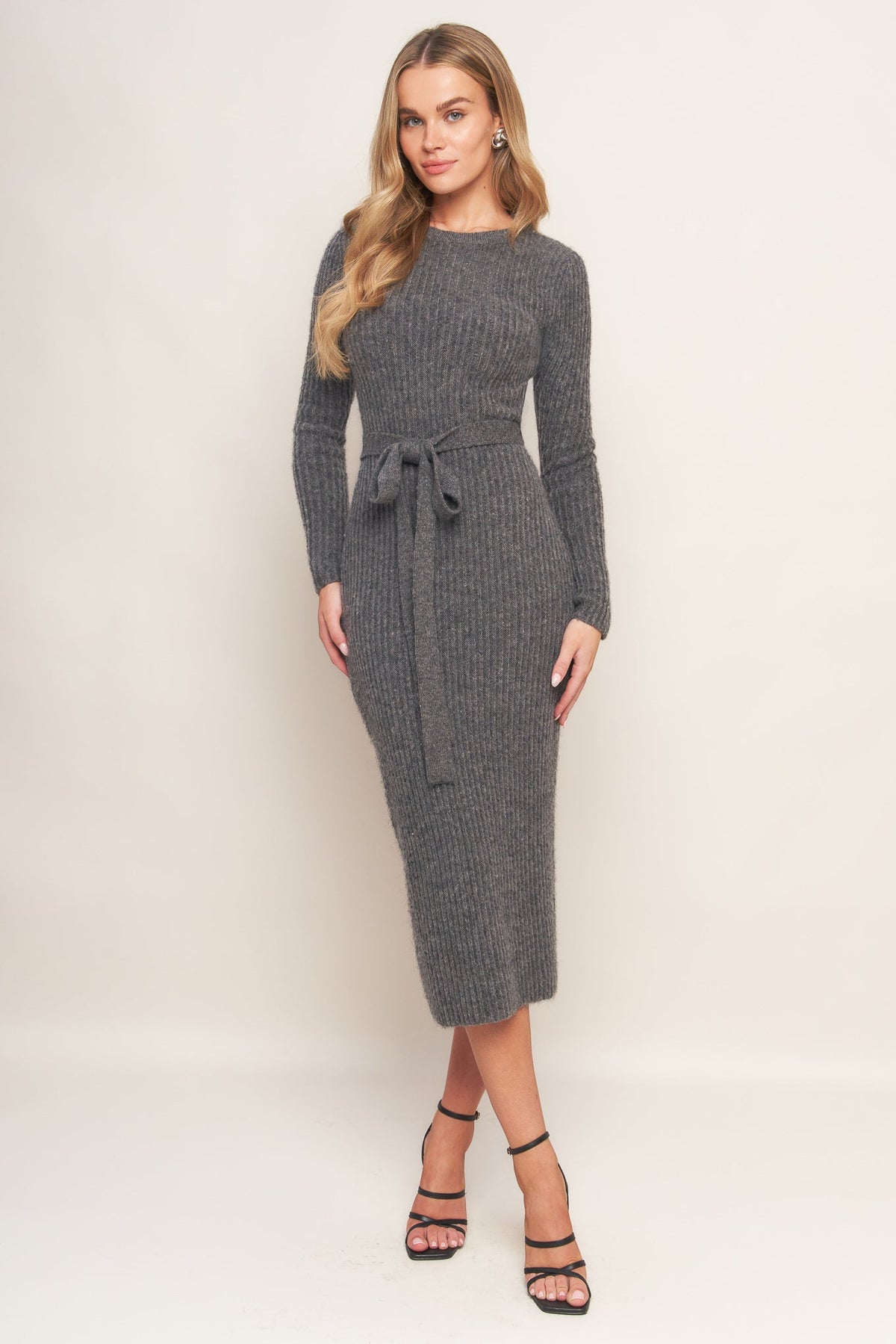 BE GOOD TO ME SWEATER MIDI DRESS