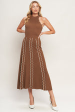 TIME FOR CHEER TERRACOTTA SWEATER MIDI DRESS