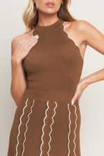 TIME FOR CHEER TERRACOTTA SWEATER MIDI DRESS
