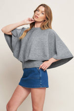 MISTY SHAWL CAPELET SWEATER