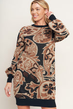 BAROQUE HAVANA SWEATER KNIT MINI DRESS