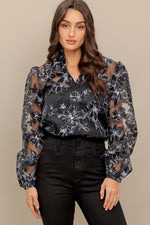 SHARE MY DAY WOVEN ORGANZA TOP