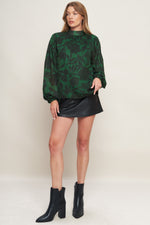 NOIR LEAF GREEN WOVEN TOP