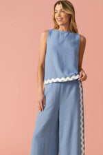 DRIFTING CURRENTS WOVEN TOP