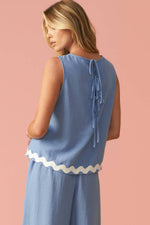 DRIFTING CURRENTS WOVEN TOP