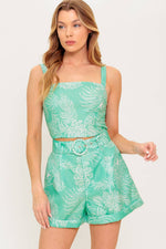 FEELS LIKE FREEDOM MINT WOVEN TOP AND SHORT SET