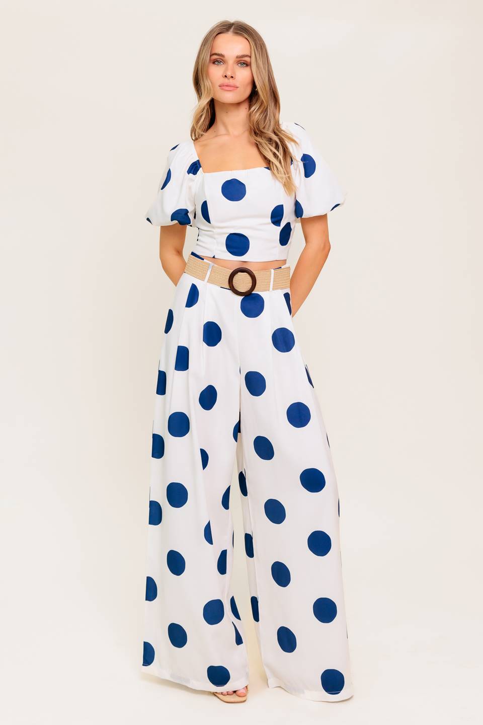 COCONUT KISSNAVY TOP AND PANT SET