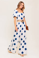 COCONUT KISSNAVY TOP AND PANT SET