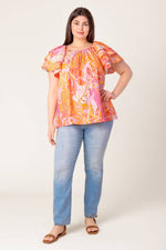 EVENING GLOW PINK WOVEN TOP