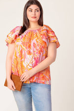 EVENING GLOW PINK WOVEN TOP