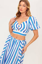 GARDEN WHISPERS WOVEN TOP AND SKIRT SET