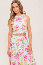 BOTANICAL BLISS WOVEN TOP AND SKIRT SET