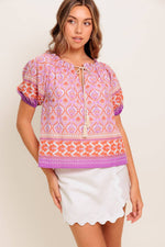 WHISPERING LAVENDER WOVEN TOP