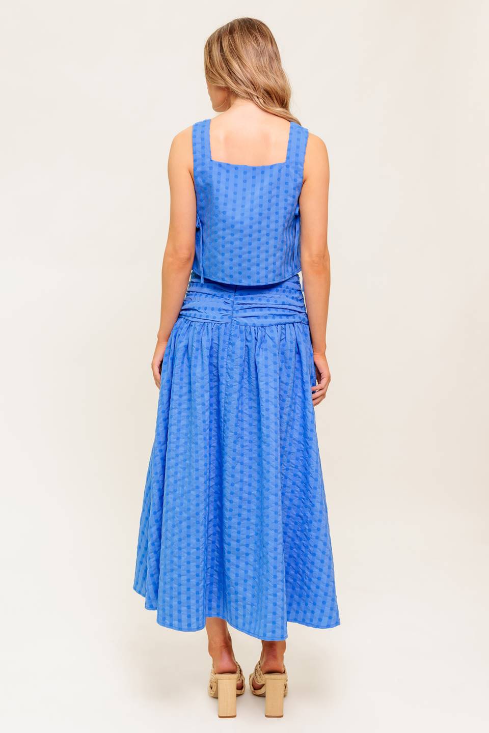 URBAN AFFAIR BLUE TOP AND SKIRT SET