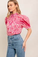 PRECIOUS HEART WOVEN TOP