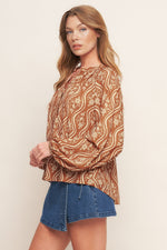 ANGELIC SWEETIE BROWN WOVEN TOP