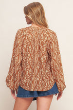 ANGELIC SWEETIE BROWN WOVEN TOP