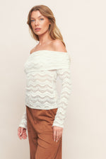 ANGELIC SWEETIE CREAM WOVEN TOP