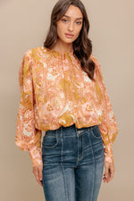 PAISLEY BREEZEWOVEN JACQUARD TOP