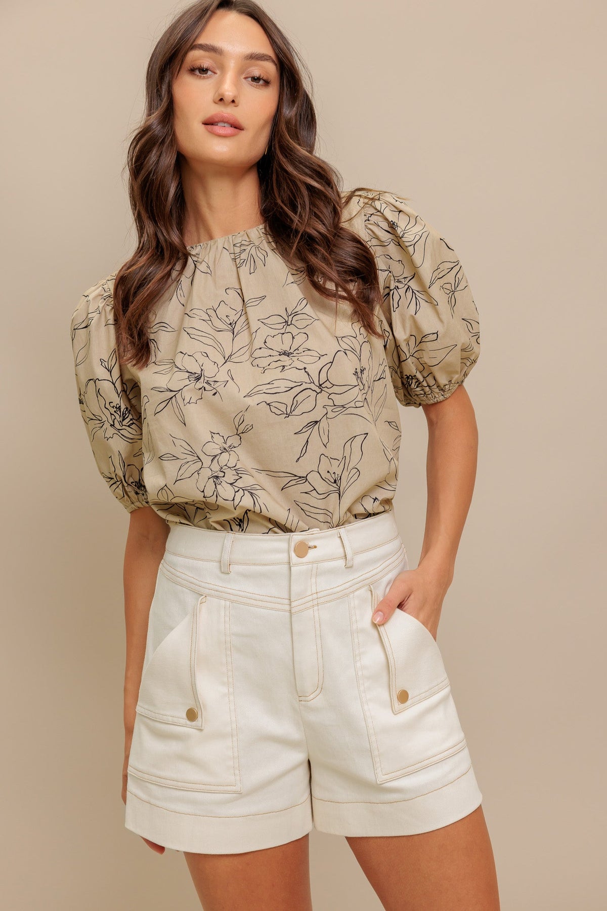 BOTANICAL LUXE WOVEN TOP