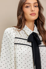 ROMANCE STITCH IVORY WOVEN TOP