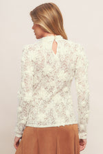 ROMANTIC SHEER FLORAL SWEATER TOP