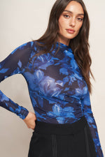 ILLUMINATED PETAL POWER MESH TOP