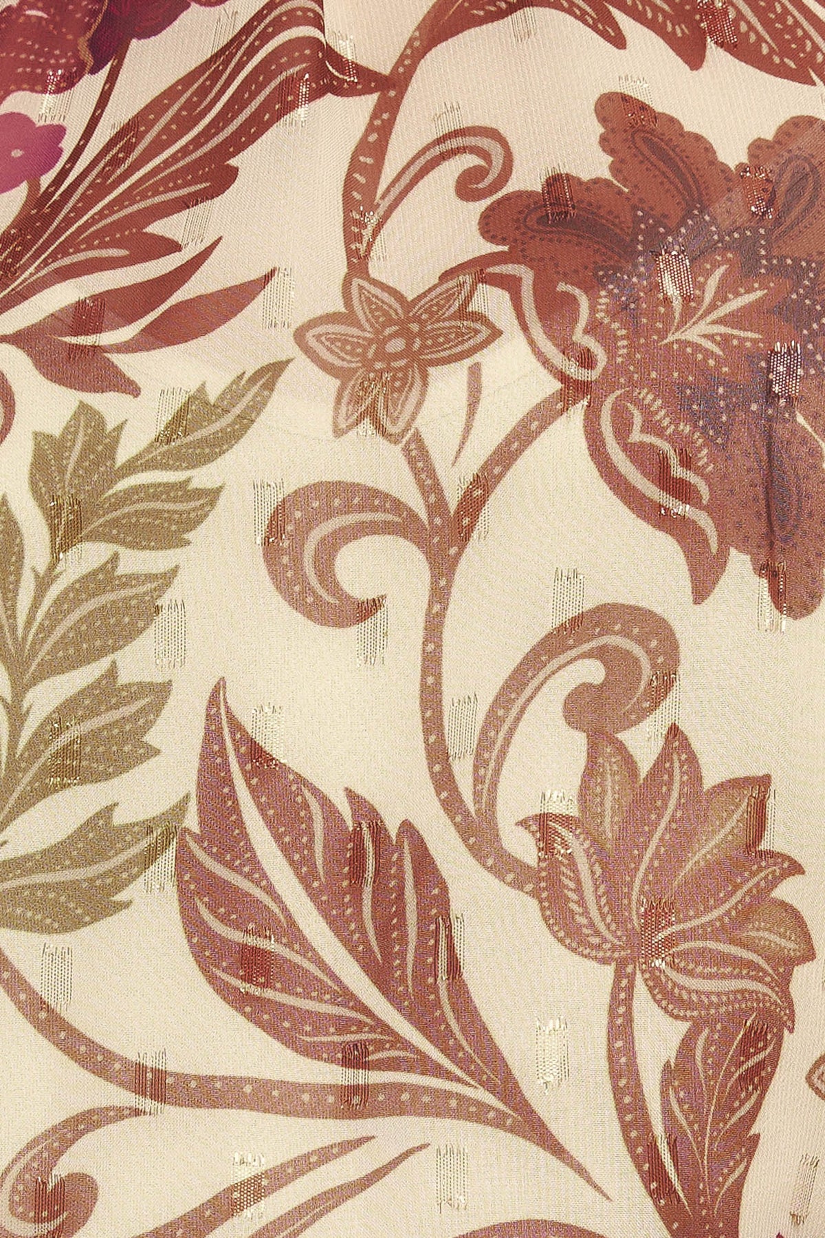 WILD BOTANICA IVORY WOVEN TOP