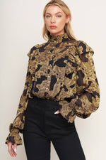 SHADOW GLINT WOVEN TOP