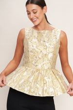 CANDLELIGHT BLOOM JACQUARD WOVEN TOP