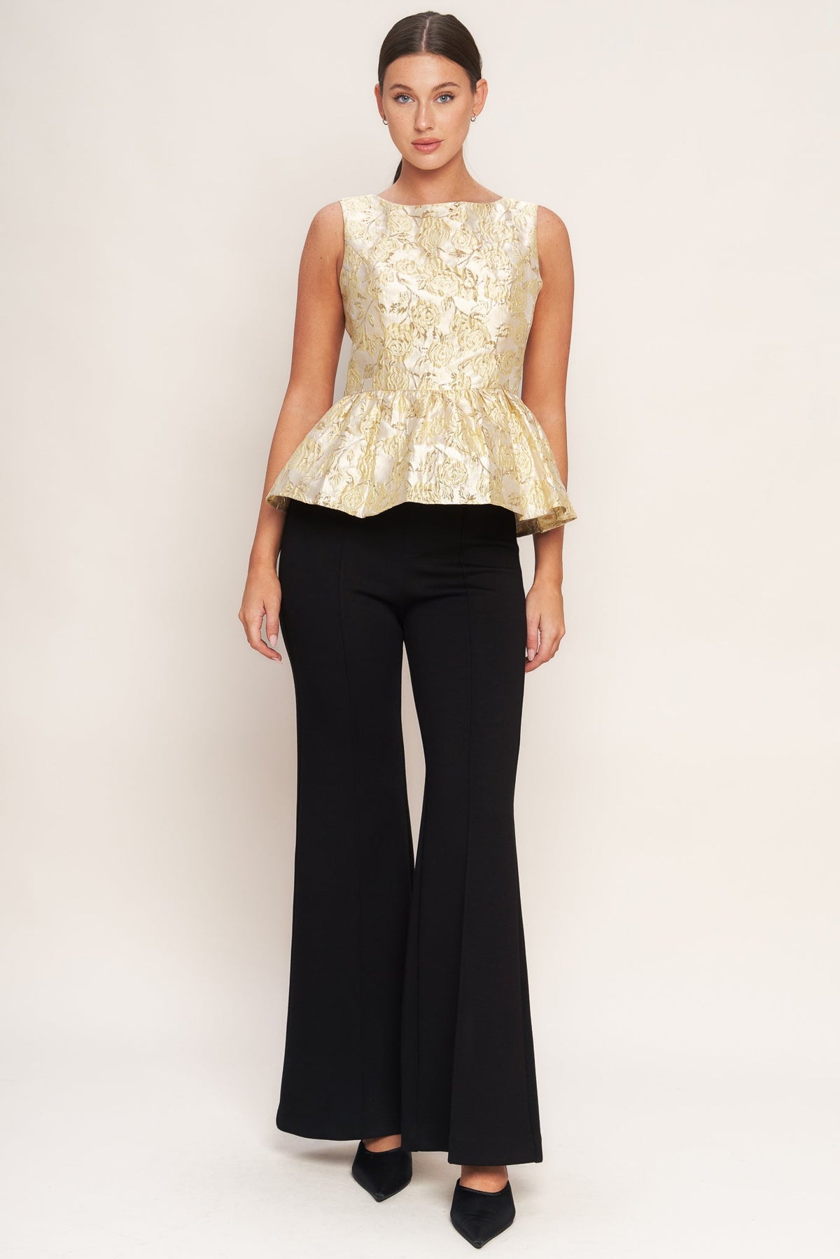 CANDLELIGHT BLOOM JACQUARD WOVEN TOP