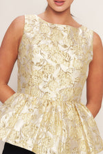 CANDLELIGHT BLOOM JACQUARD WOVEN TOP