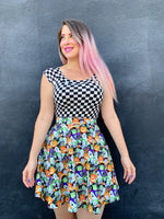 Boat Neck Top in Checkers - XS only