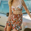 Sexy 3pieces High Waist Bikini 2024 Women Swimsuit with Smocked Skirt Swimwear Bikinis Set Brazilian Beach Bathing Suit Biquini test