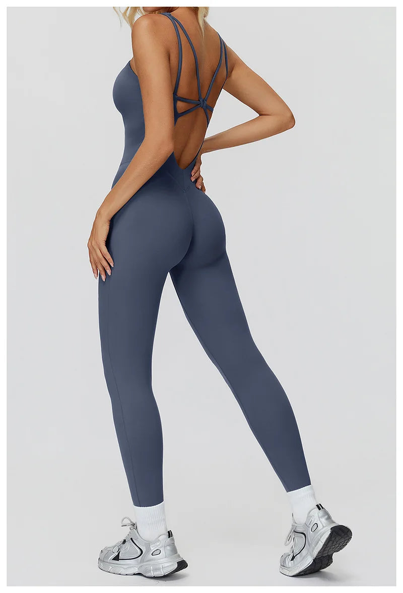 Women Yoga one-piece Jumpsuit Fitness Sports Overalls Gym Clothin Pilates Workout Clothes Outfit push-up Activewear Sportswear