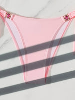 Luxury Bikini 2025 Women Pink Jewelled Rhinestones Diamond Push Up Micro Swimsuit Brazilian Bathing Suit Band 3 Piece Swimwear
