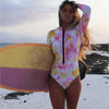 Long Sleeve Swimsuit Women Swimwear 2026 Sexy Bikinis Female Biquini Patchwork Swim Suits Print Surf Bodysuit Beachwear test