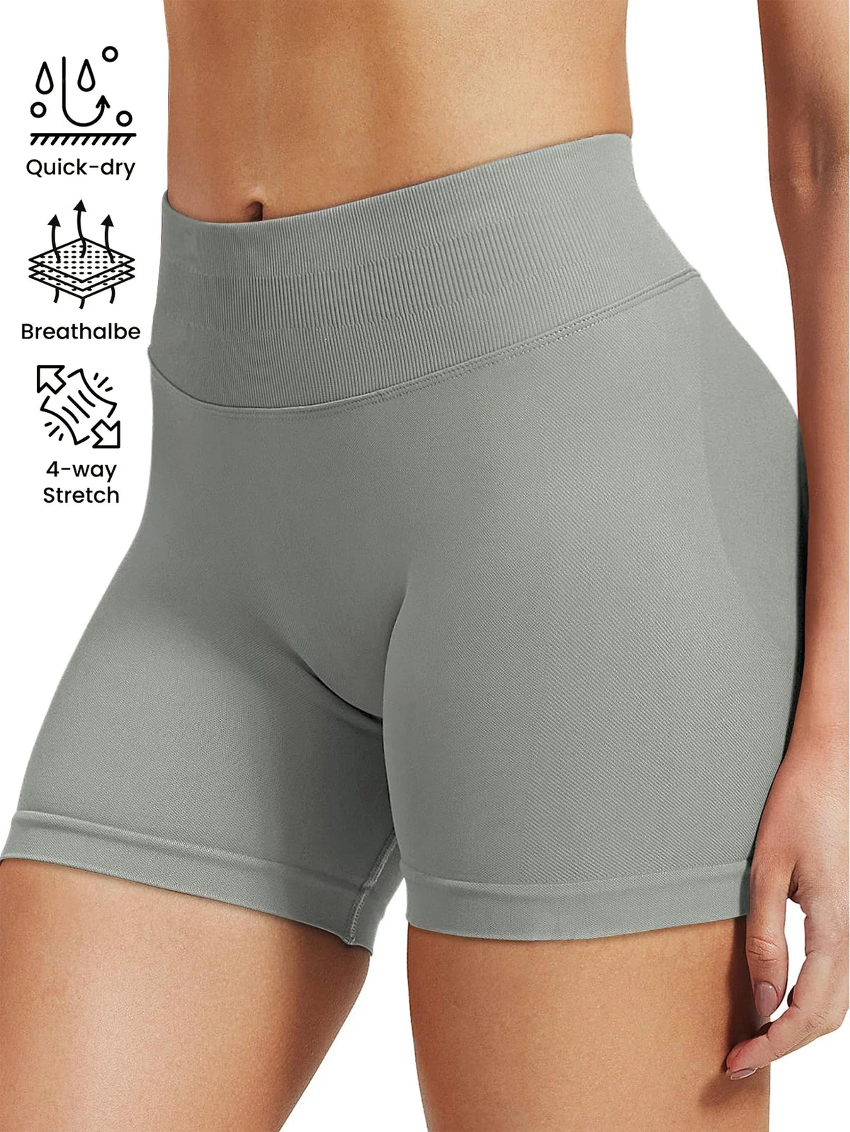 High stretch hip lifting fitness yoga shorts with peach hips and no awkward lines, Pilates medium intensity training shorts