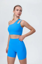 DIA FIT JOY Yoga Sports Bra Single Shoulder Irregular Strap Naked feel Sensation Beautiful Back Design Comfortable Breathable